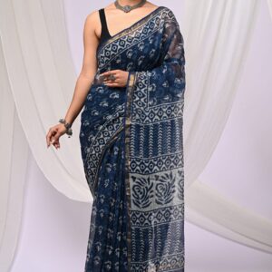 Kota Doria Saree - blue