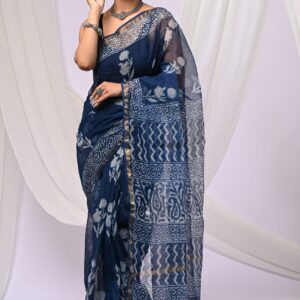 Kota Doria Saree - blue