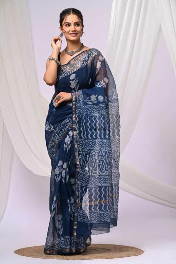 Kota Doria Saree - blue