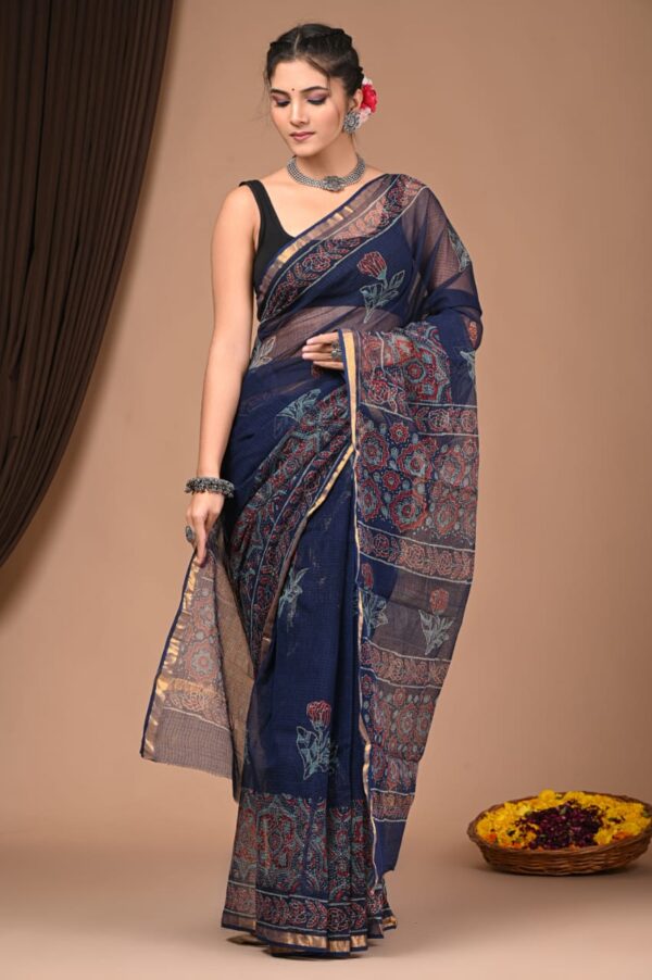 Kota Doria Saree - blue