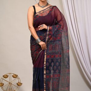 Kota Doria Saree - blue