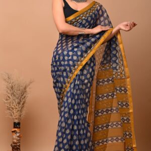 Kota Doria Saree - blue
