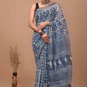 Kota Doria Saree - blue