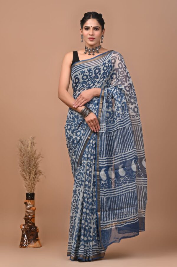 Kota Doria Saree - blue