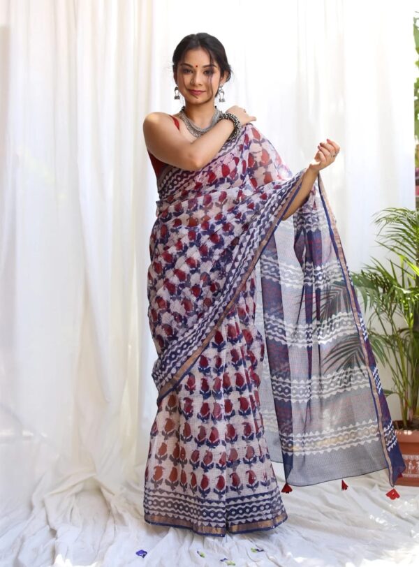 Kota Doria Saree - blue