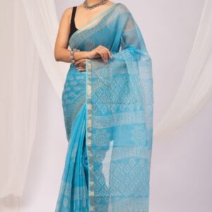 Kota Doria Saree - blue