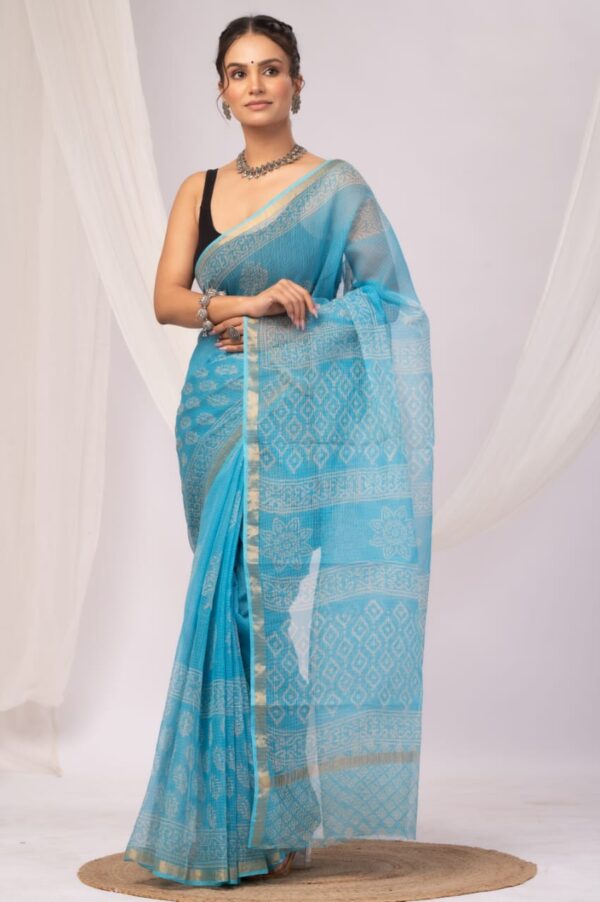 Kota Doria Saree - blue