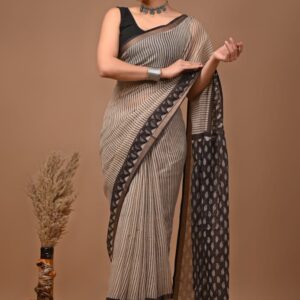 Kota Doria Saree - Cream