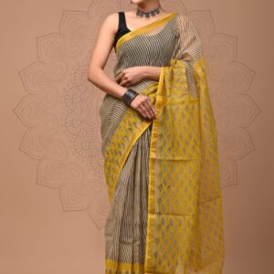 Kota Doria Saree - Cream