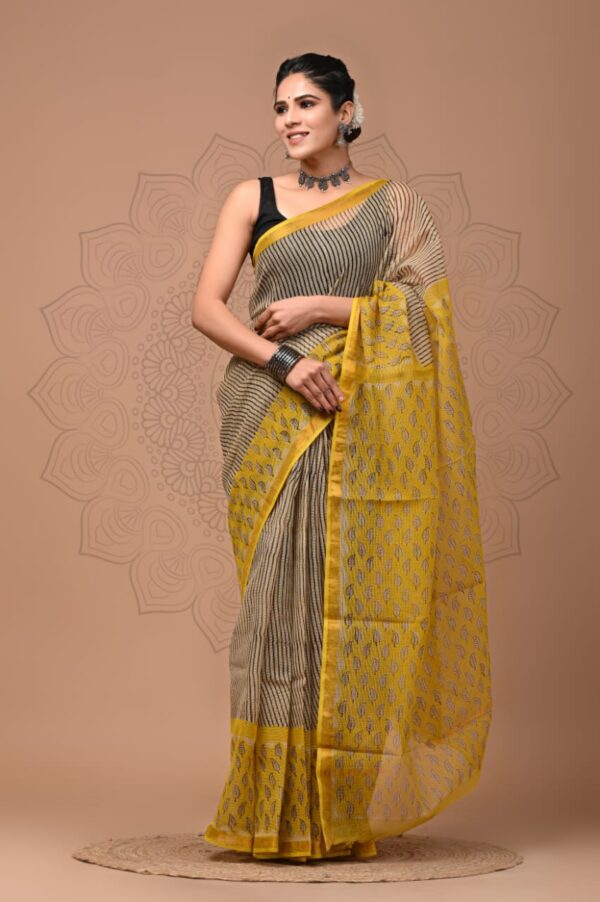 Kota Doria Saree - Cream