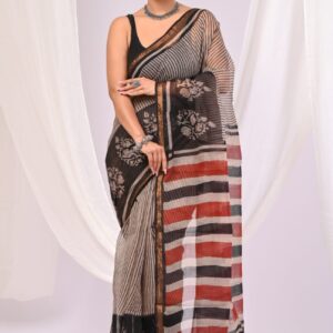 Kota Doria Saree - Cream