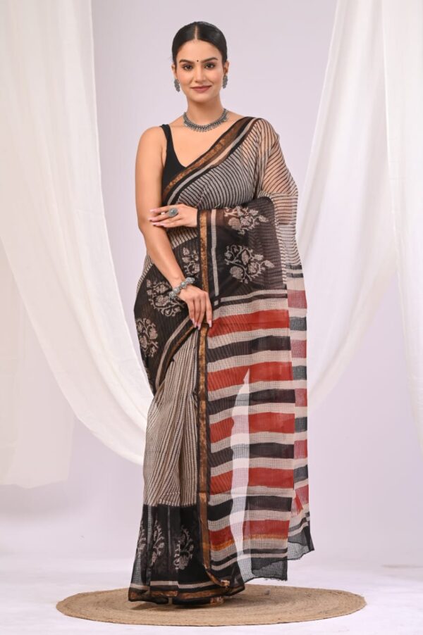 Kota Doria Saree - Cream