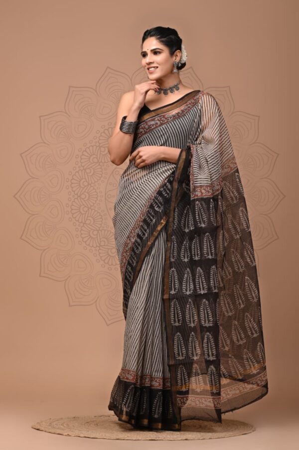 Kota Doria Saree - Cream