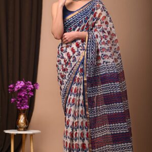 Kota Doria Saree - White