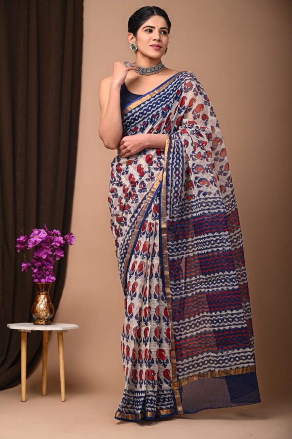 Kota Doria Saree - White