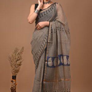 Kota Doria Saree - Cream