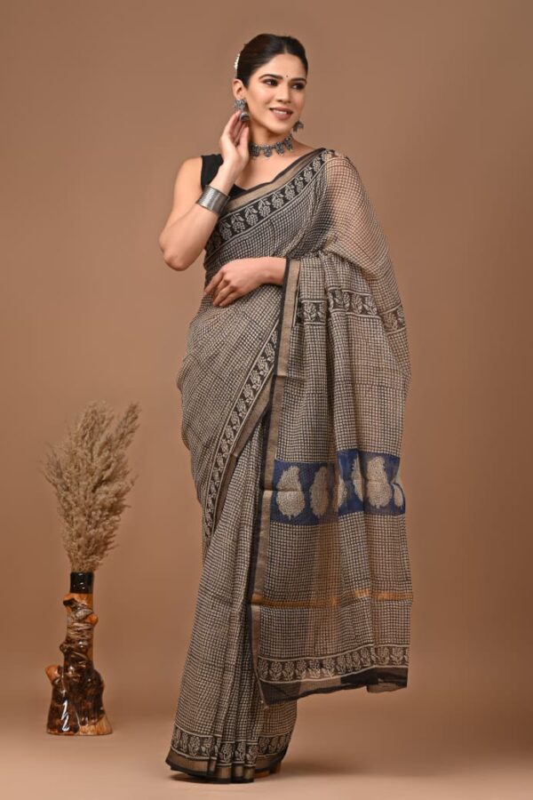 Kota Doria Saree - Cream