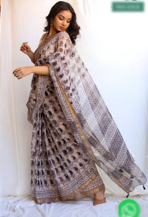 Kota Doria Saree - White