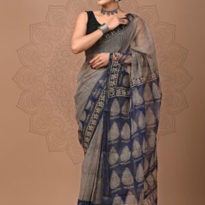 Kota Doria Saree - Cream