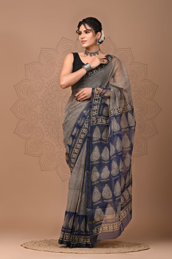 Kota Doria Saree - Cream