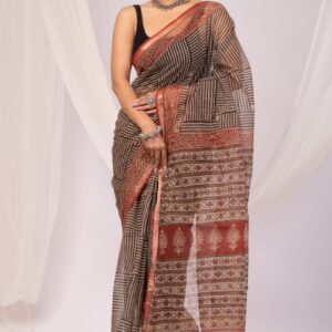 Kota Doria Saree - Cream