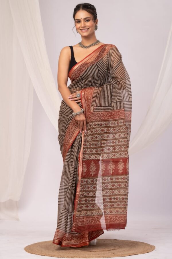 Kota Doria Saree - Cream