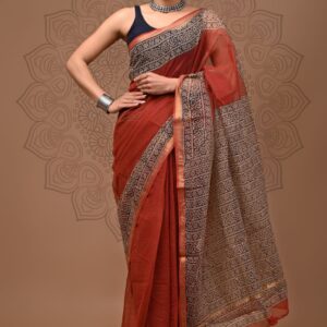 Kota Doria Saree - Red
