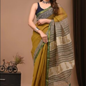 Kota Doria Saree - Green