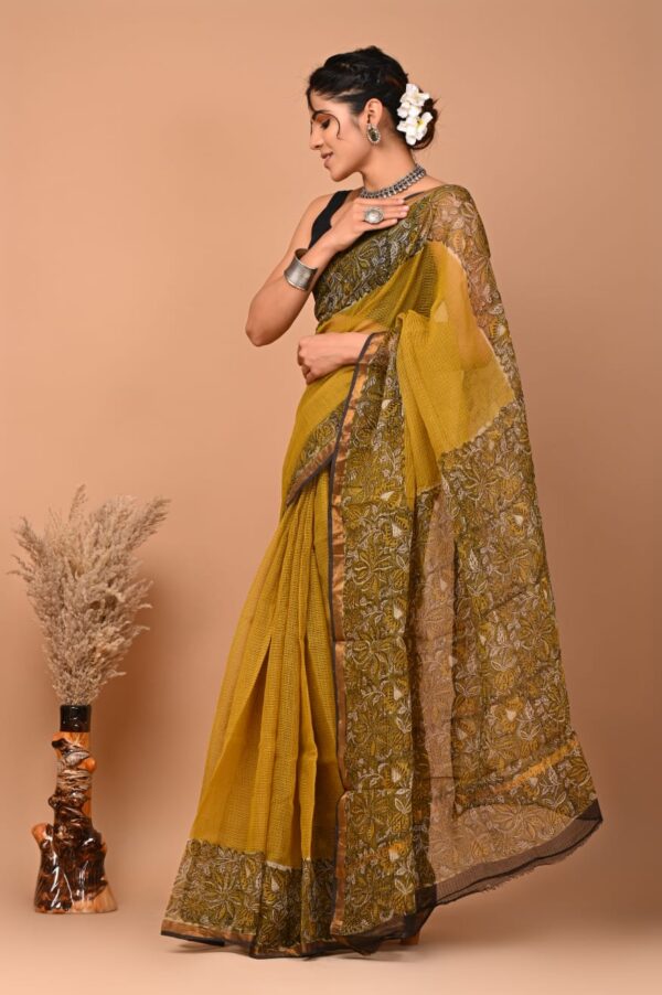 Kota Doria Saree - Green