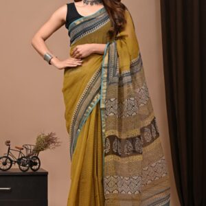 Kota Doria Saree - Green