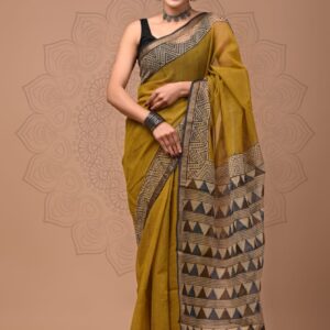 Kota Doria Saree - Green