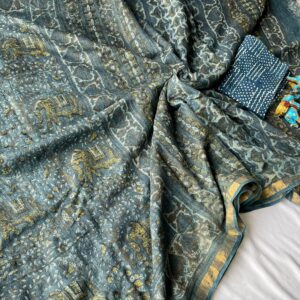Kota Doria Saree - blue
