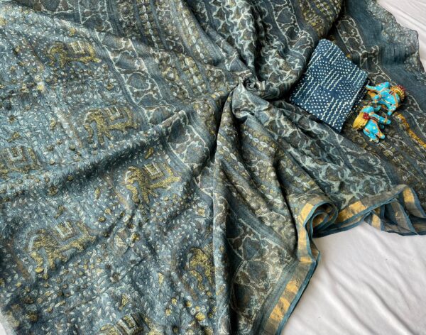 Kota Doria Saree - blue