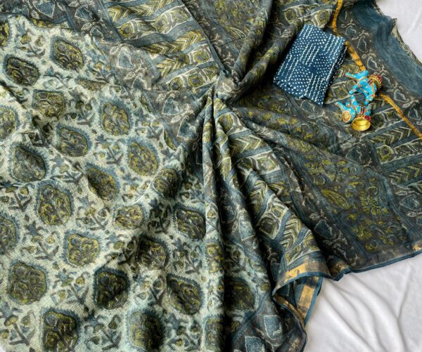 Kota Doria Saree - blue