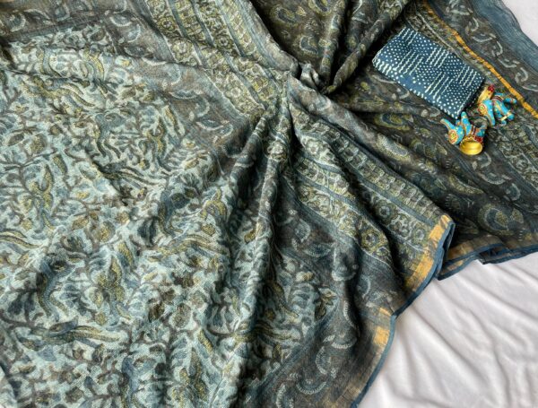 Kota Doria Saree - blue