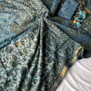Kota Doria Saree - blue