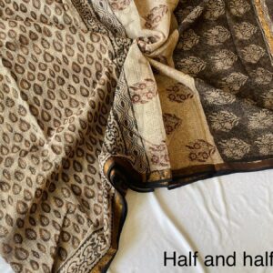 Kota Doria Saree - cream