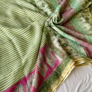 Kota Doria Saree - green