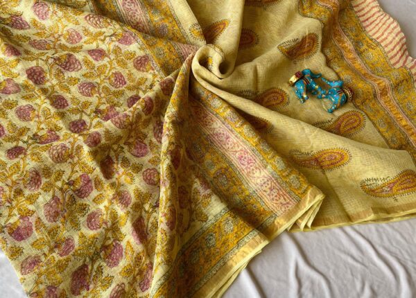 Kota Doria Saree - green
