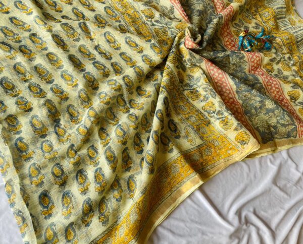 Kota Doria Saree - green