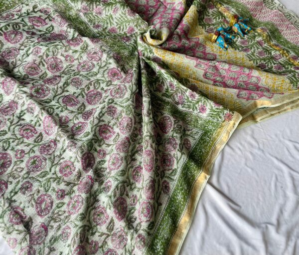 Kota Doria Saree - green