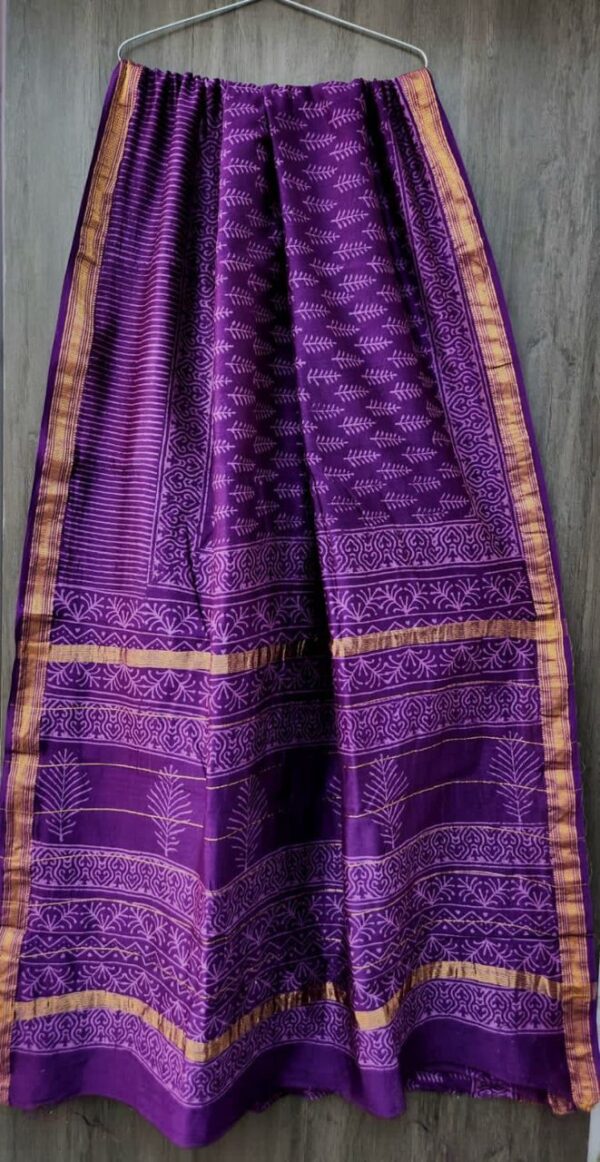Maheshwari Silk Saree - Purple