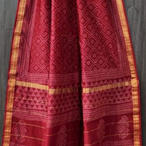 Maheshwari Silk Saree - Red