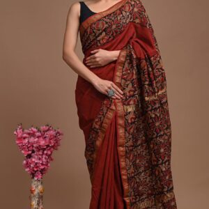 Maheshwari Silk Saree - Red