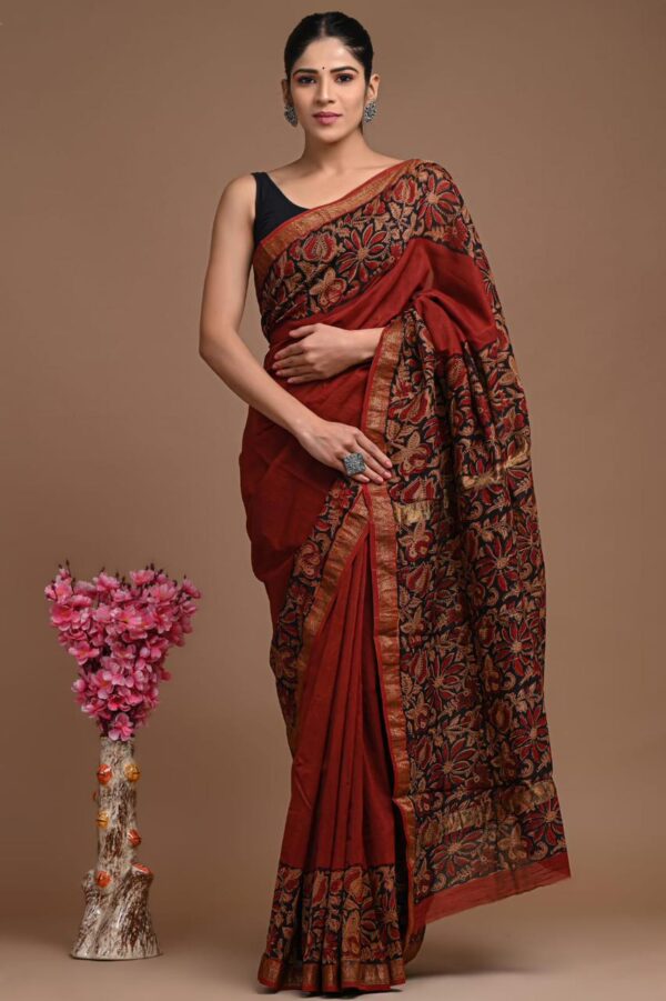 Maheshwari Silk Saree - Red