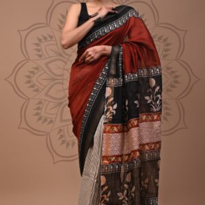 Maheshwari Silk Saree - Red