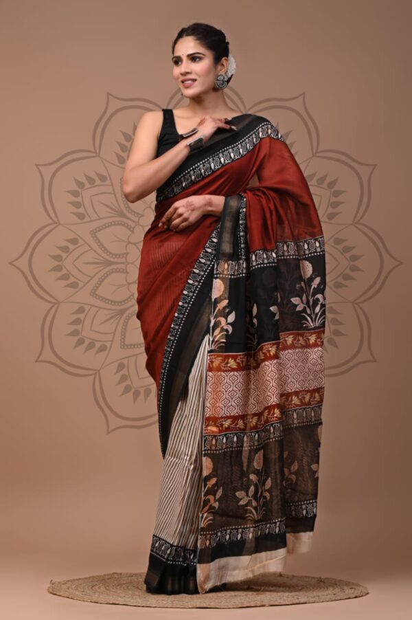 Maheshwari Silk Saree - Red
