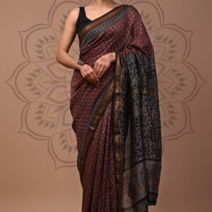 Maheshwari Silk Saree - Red