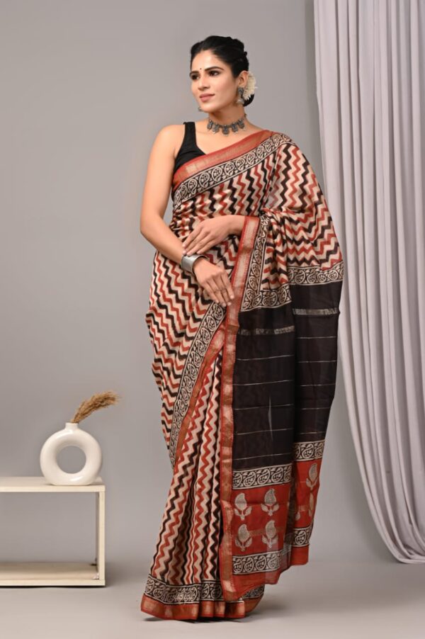 Maheshwari Silk Saree - Red