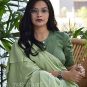 Pure Cotton Mulmul Saree - Green